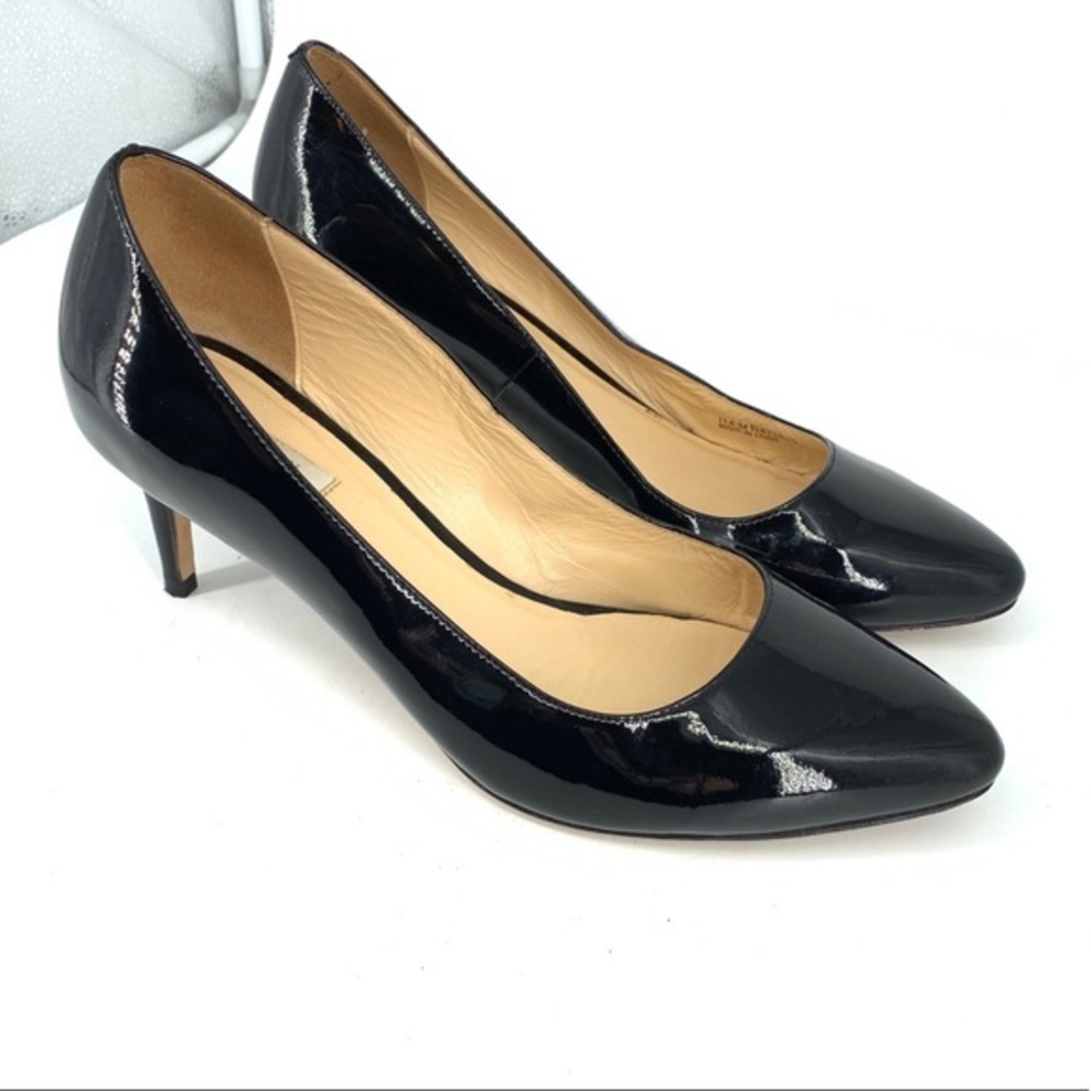 Cole Haan Grand OS Women 7C WIIDE Heels Black Patent Leather Pumps Pointed - Picture 2 of 10